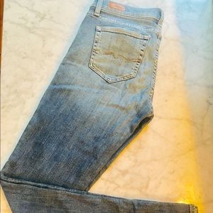 Red engine wildfire mid rise jeans